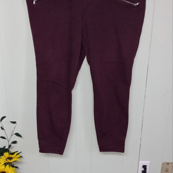 Torrid sz 24T jeggings skinny super stretch high rise jeans womens burgundy - Picture 2 of 6